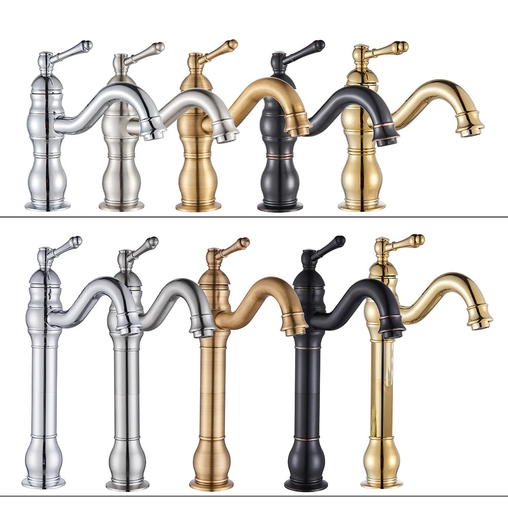 Robinet De Lavabo Rétro Monocommande En Chrome Poli