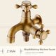 Robinet Mural Double en Laiton Antique Vintage