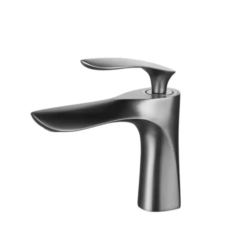 Robinet Monocommande Design Sculptural en Métal Brossé