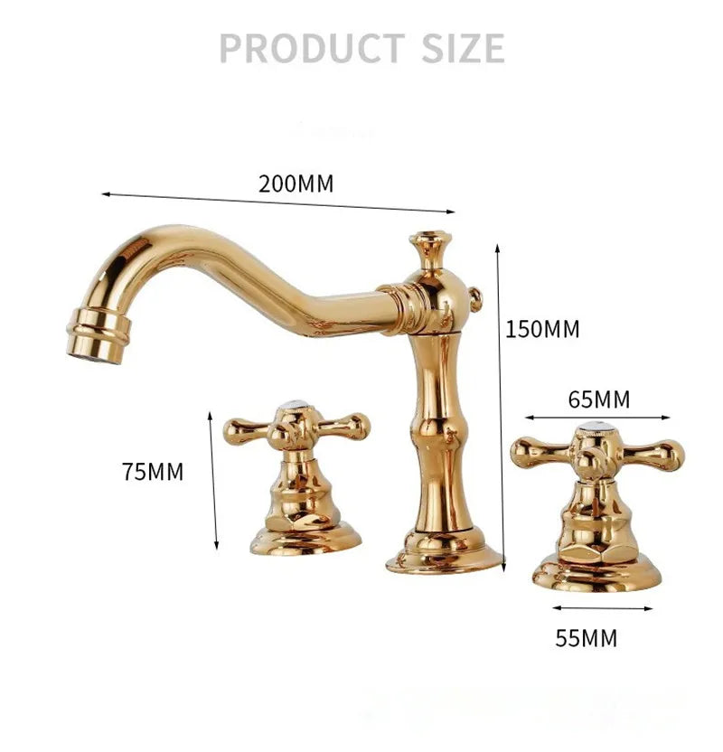 Robinet de Lavabo en Laiton Brossé Style Rétro Ancien