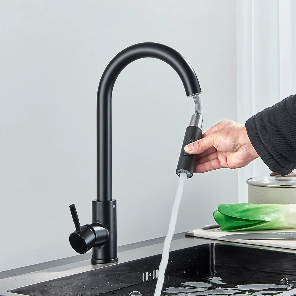 Mitigeur de Cuisine Or Brossé à Douchette 2 Modes