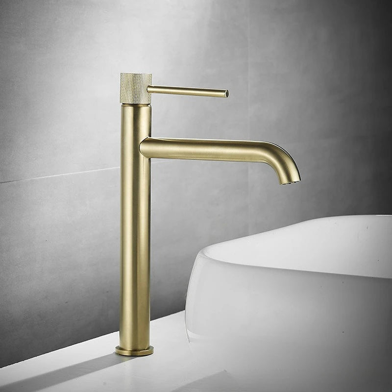 Solid brass basin mixer tap with hot and cold water spouts Grey finish Bathroom basin mixer tap Left and right rotation