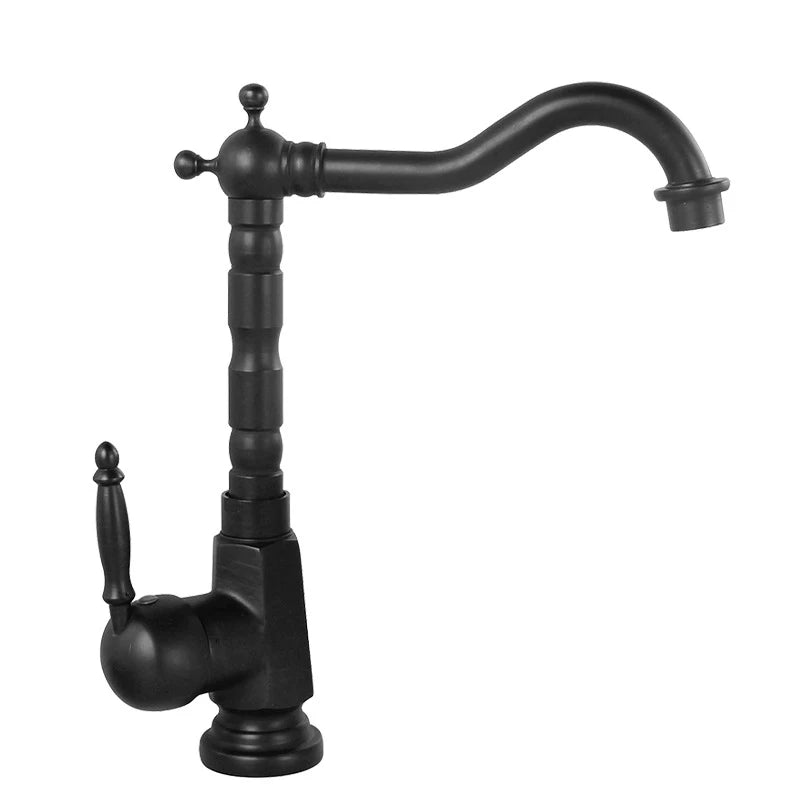 Robinet de Lavabo Noir Mat Vintage Monocommande