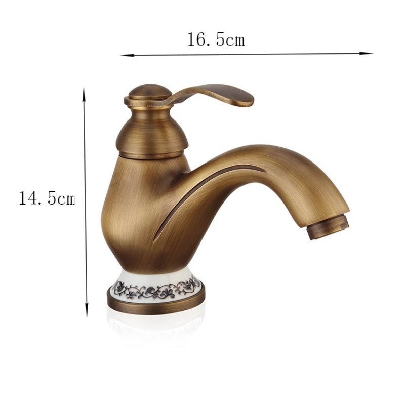 Robinet De Lavabo Haut Noir Mat Rétro