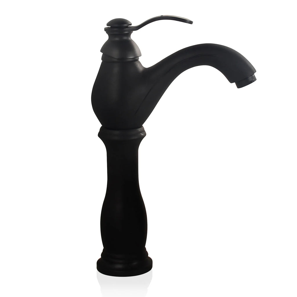Robinet De Lavabo Haut Noir Mat Rétro