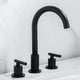 Robinet de Lavabo Moderne Noir Mat à 3 Trous