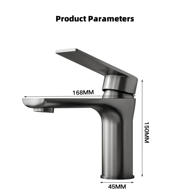 Mitigeur de Lavabo Monocommande Noir Mat Moderne