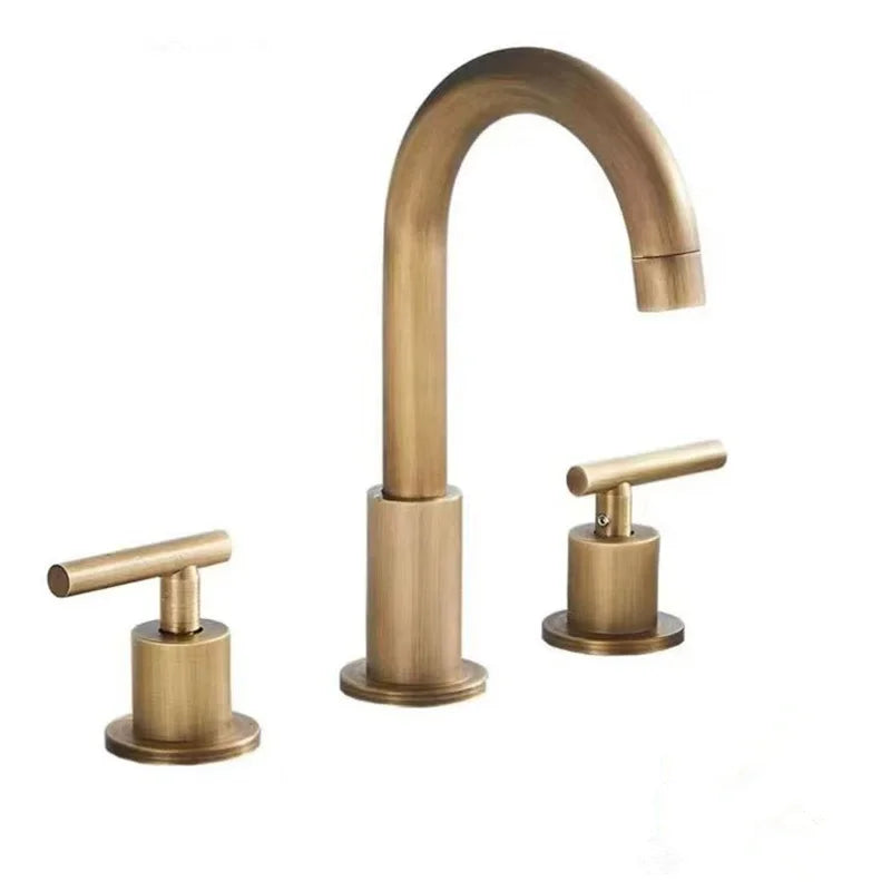 Mitigeur de Lavabo Or Brossé Moderne 3 Pièces