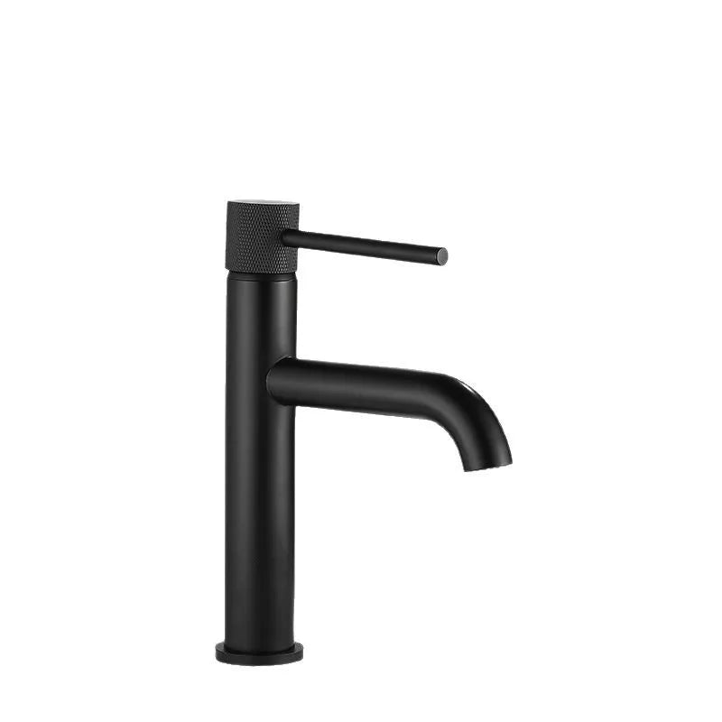 Solid brass basin mixer tap with hot and cold water spouts Grey finish Bathroom basin mixer tap Left and right rotation