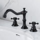 Robinet de Lavabo Noir Mat Rétro à Poignées Croix