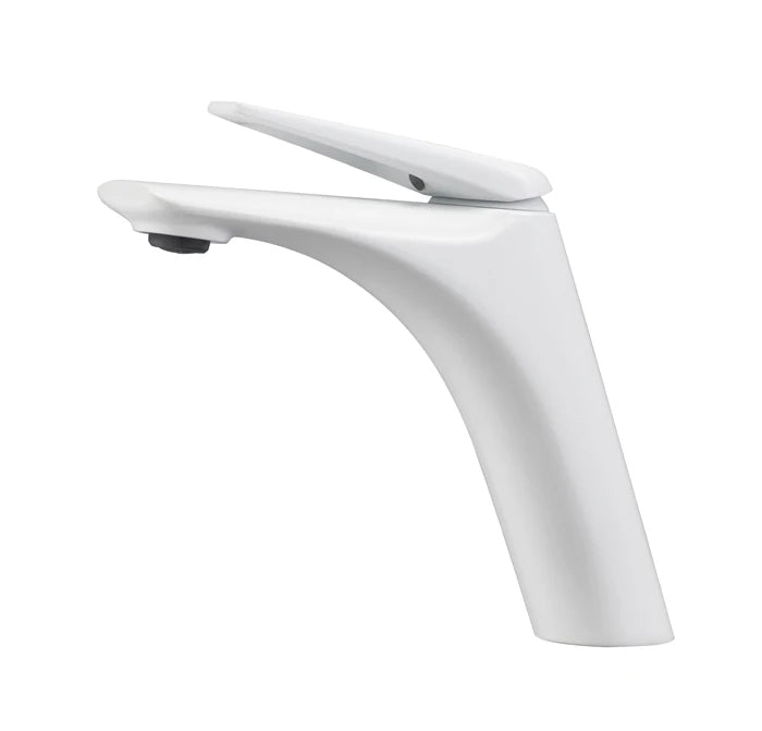 Mitigeur De Lavabo Blanc Mat Design Épuré