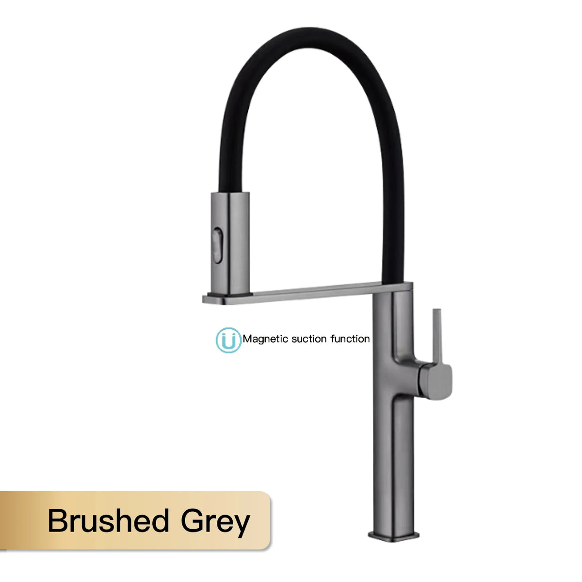 Robinet de Cuisine Noir Mat à Douchette Extensible