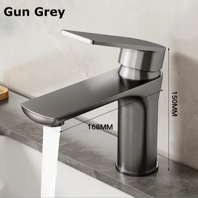 Mitigeur de Lavabo Design Épuré Gris Canon