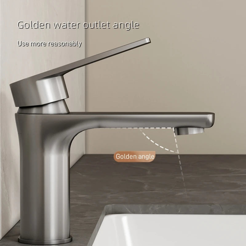 Mitigeur de Lavabo Monocommande Noir Mat Moderne