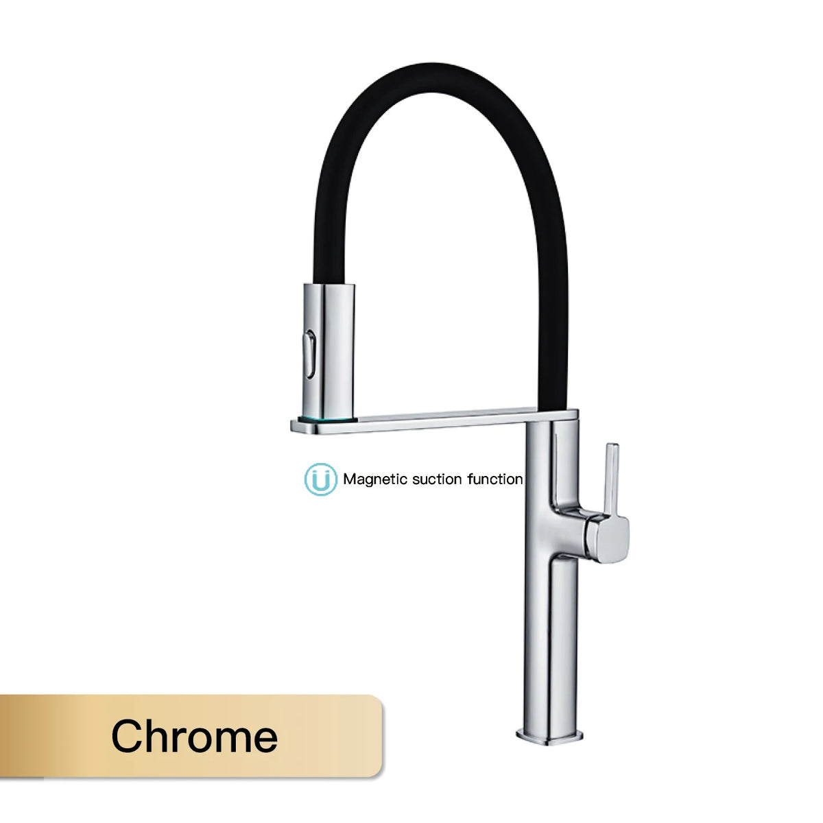 Robinet de Cuisine Noir Mat à Douchette Extensible
